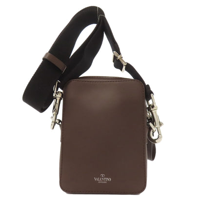 VALENTINO logo Shoulder Bag Leather Ladies [Used]