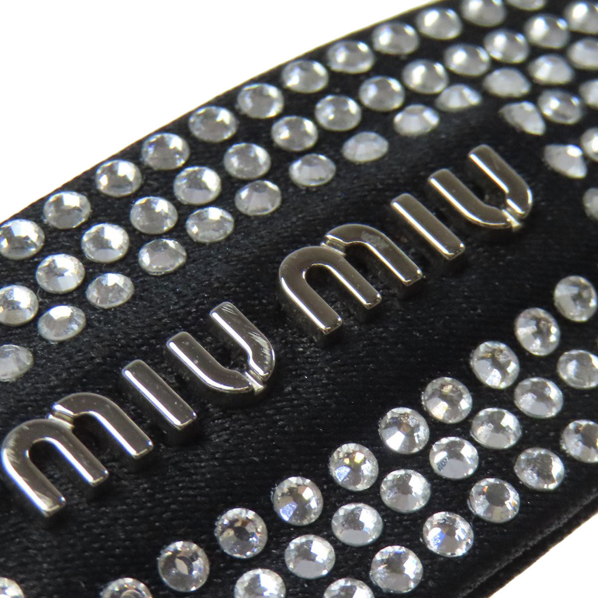 MIUMIU Rhinestone Valletta Canvas RhinestoneLadies [Used]