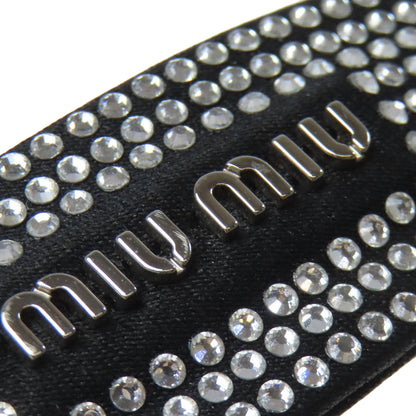 MIUMIU Rhinestone Valletta Canvas RhinestoneLadies [Used]