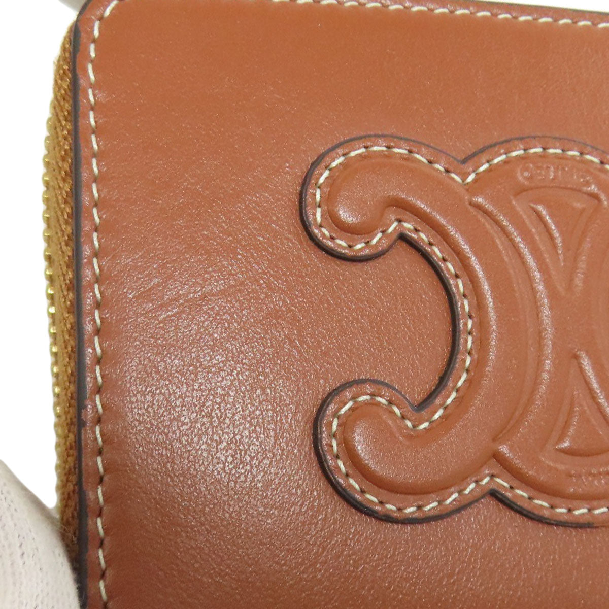 CELINE Triomphe coin purse Leather Ladies [Used]