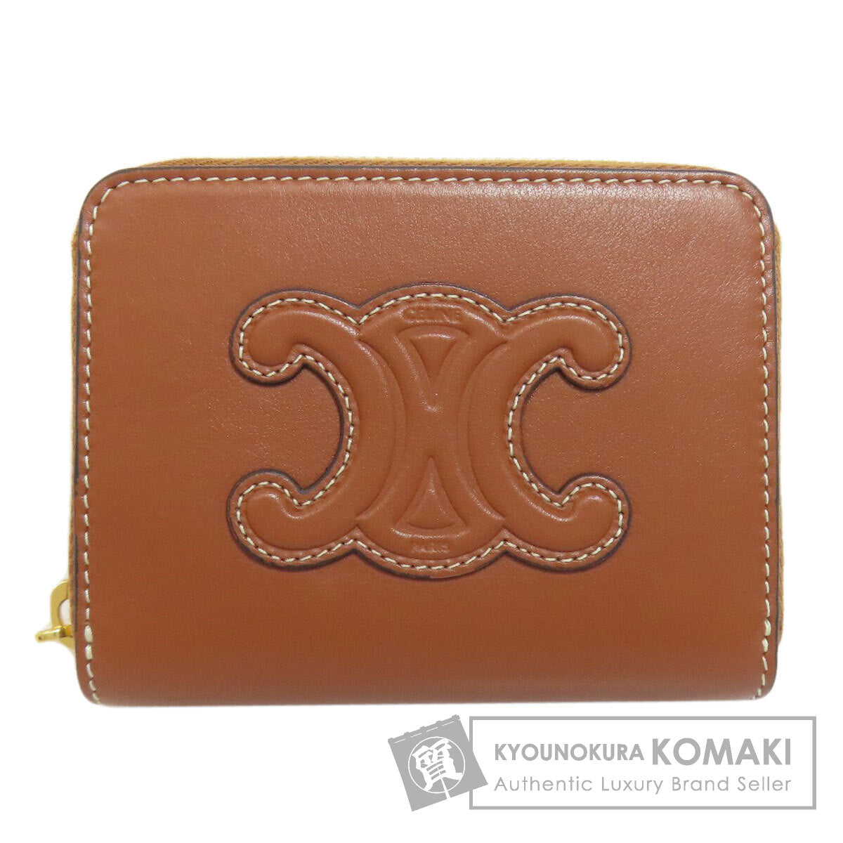 CELINE Triomphe coin purse Leather Ladies [Used]