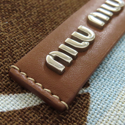 MIUMIU logo Tote Bag Canvas Ladies [Used]