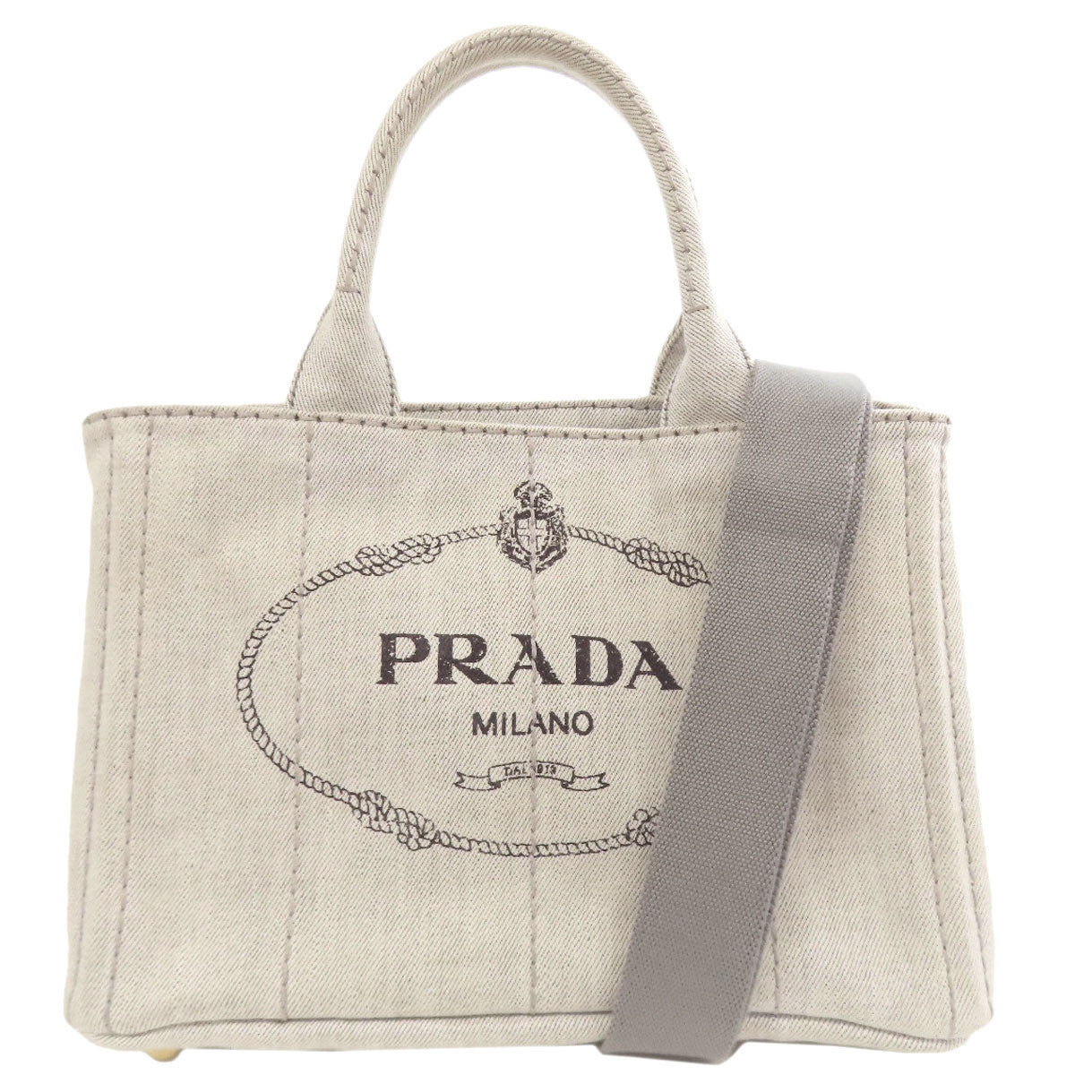 PRADA Canapa mini 2 WAY Handbag Denim Ladies [Used]