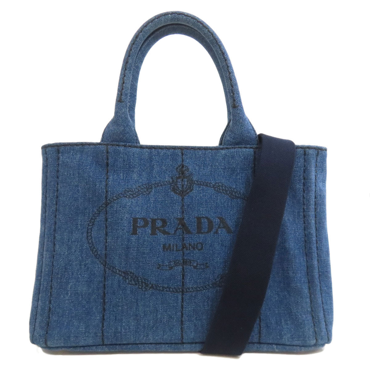PRADA Canapa mini 2 WAY Handbag Denim Ladies [Used]