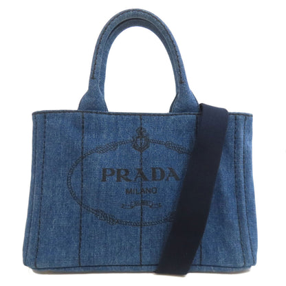 PRADA Canapa mini 2 WAY Handbag Denim Ladies [Used]