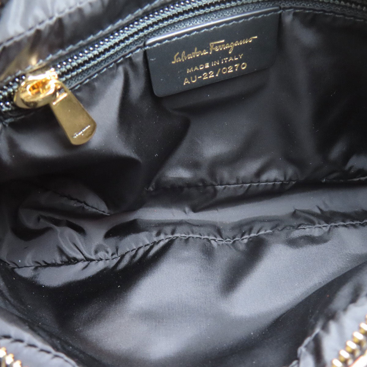 Salvatore Ferragamo Mini Shoulder Flower Gancini Hardware Shoulder Bag Nylon Ladies [Used]