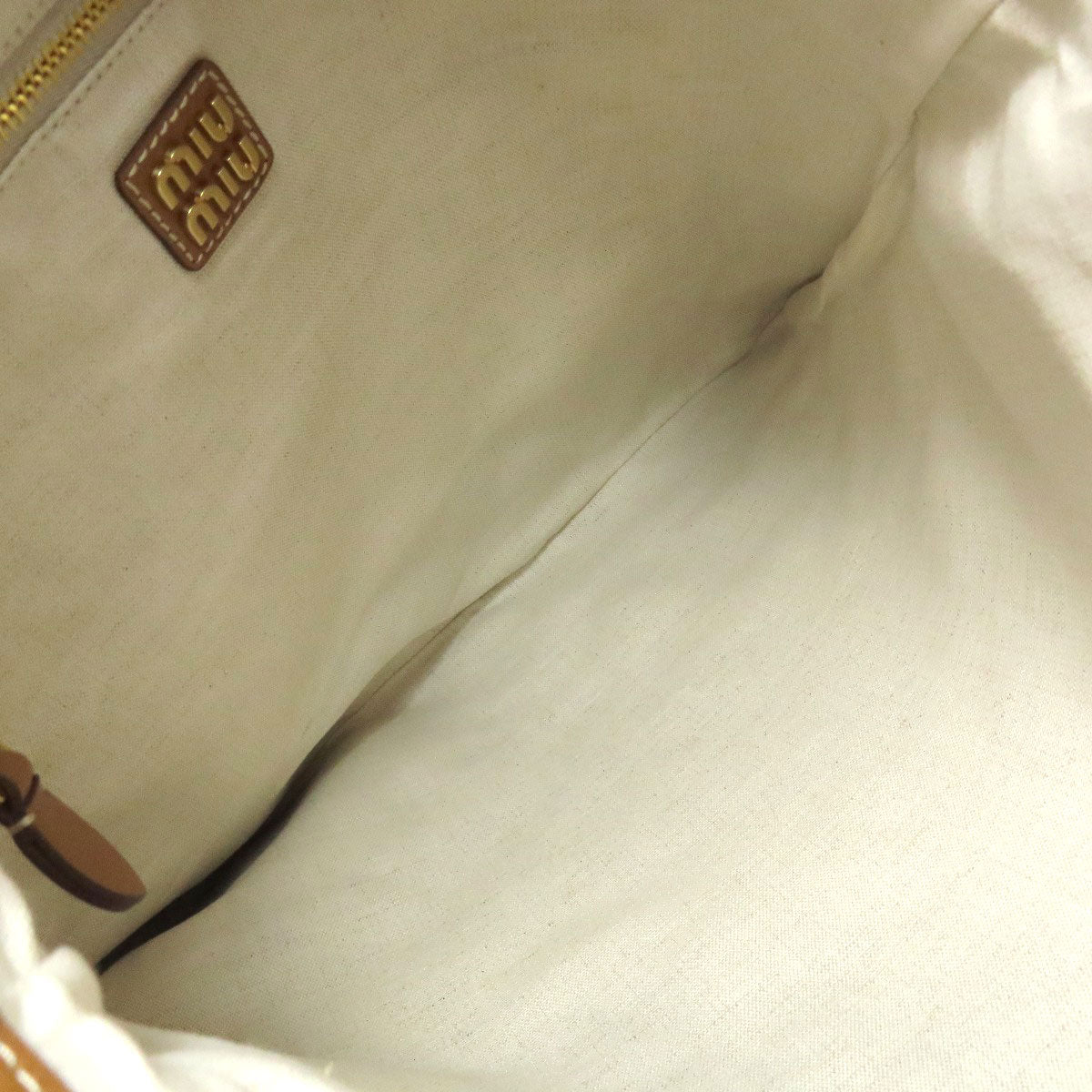 MIUMIU logo Tote Bag Calf Ladies [Used]