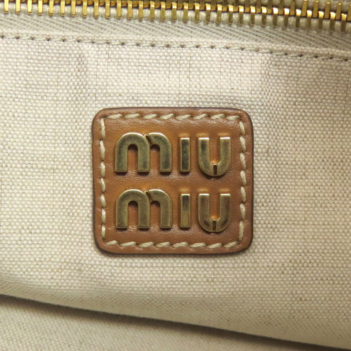 MIUMIU logo Tote Bag Calf Ladies [Used]