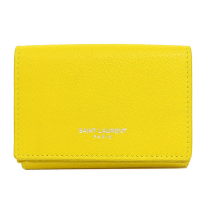 SAINT LAURENT Compact wall Bifold Wallet with Coin Pocket Leather Ladies [Used]