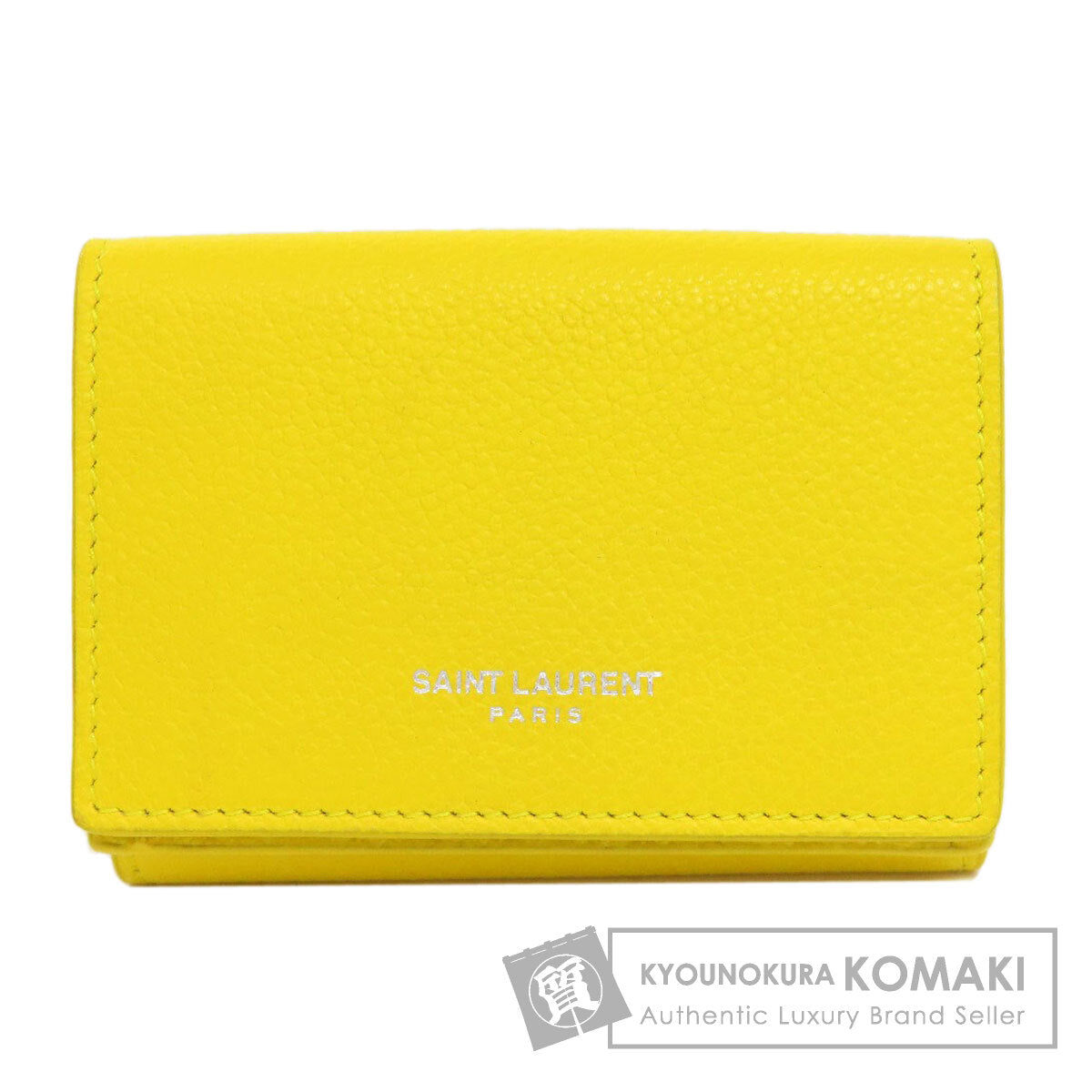 SAINT LAURENT Compact wall Bifold Wallet with Coin Pocket Leather Ladies [Used]