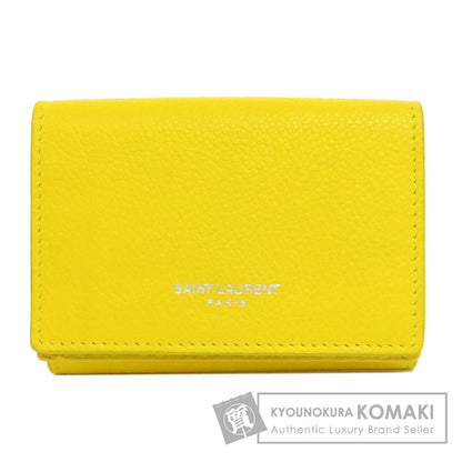 SAINT LAURENT Compact wall Bifold Wallet with Coin Pocket Leather Ladies [Used]