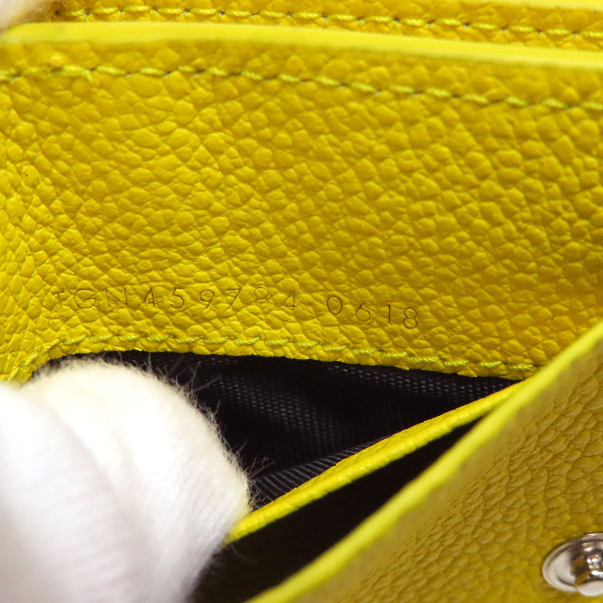 SAINT LAURENT Compact wall Bifold Wallet with Coin Pocket Leather Ladies [Used]