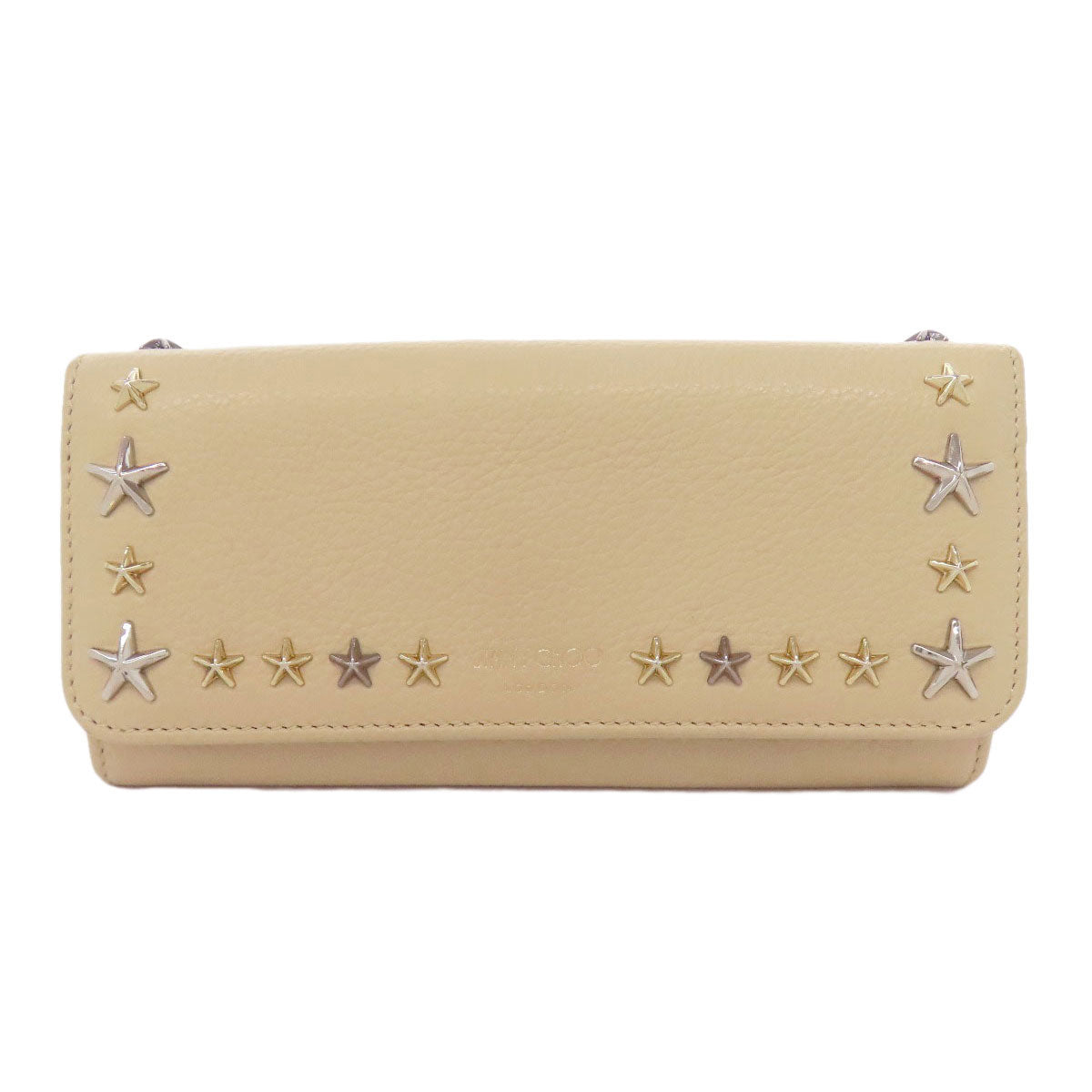 Jimmy Choo Star motif Long wallet (with coin pocket) Leather Ladies [Used]