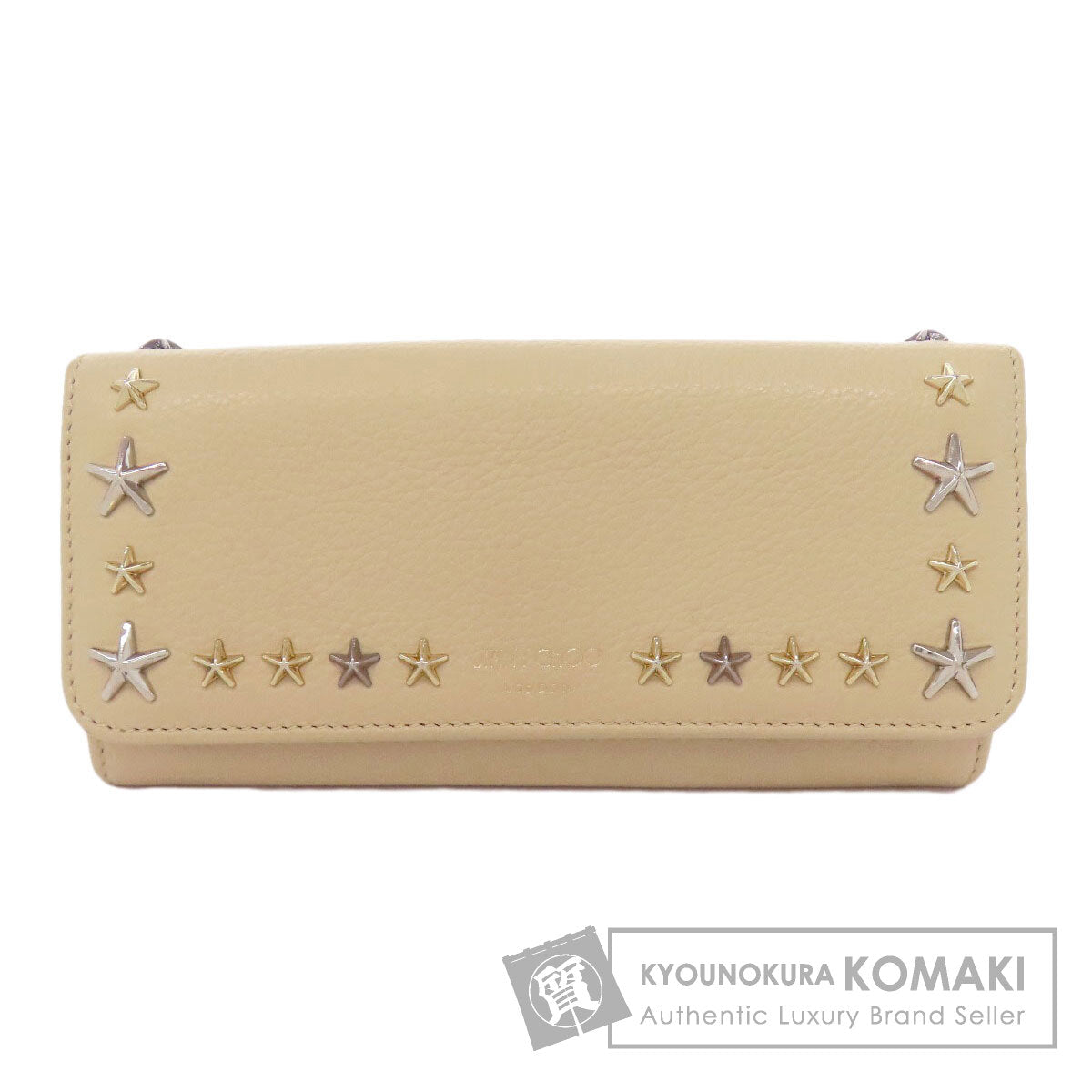 Jimmy Choo Star motif Long wallet (with coin pocket) Leather Ladies [Used]