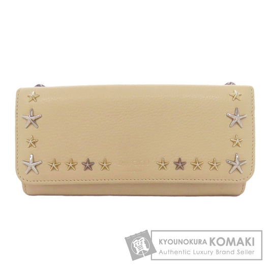 Jimmy Choo Star motif Long wallet (with coin pocket) Leather Ladies [Used]