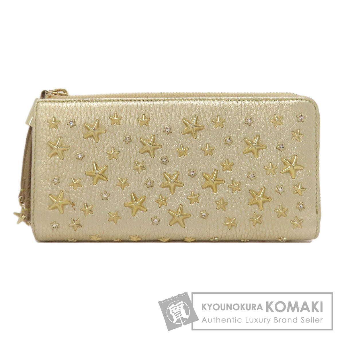 Jimmy Choo Star motif Long wallet (with coin pocket) Leather Ladies [Used]