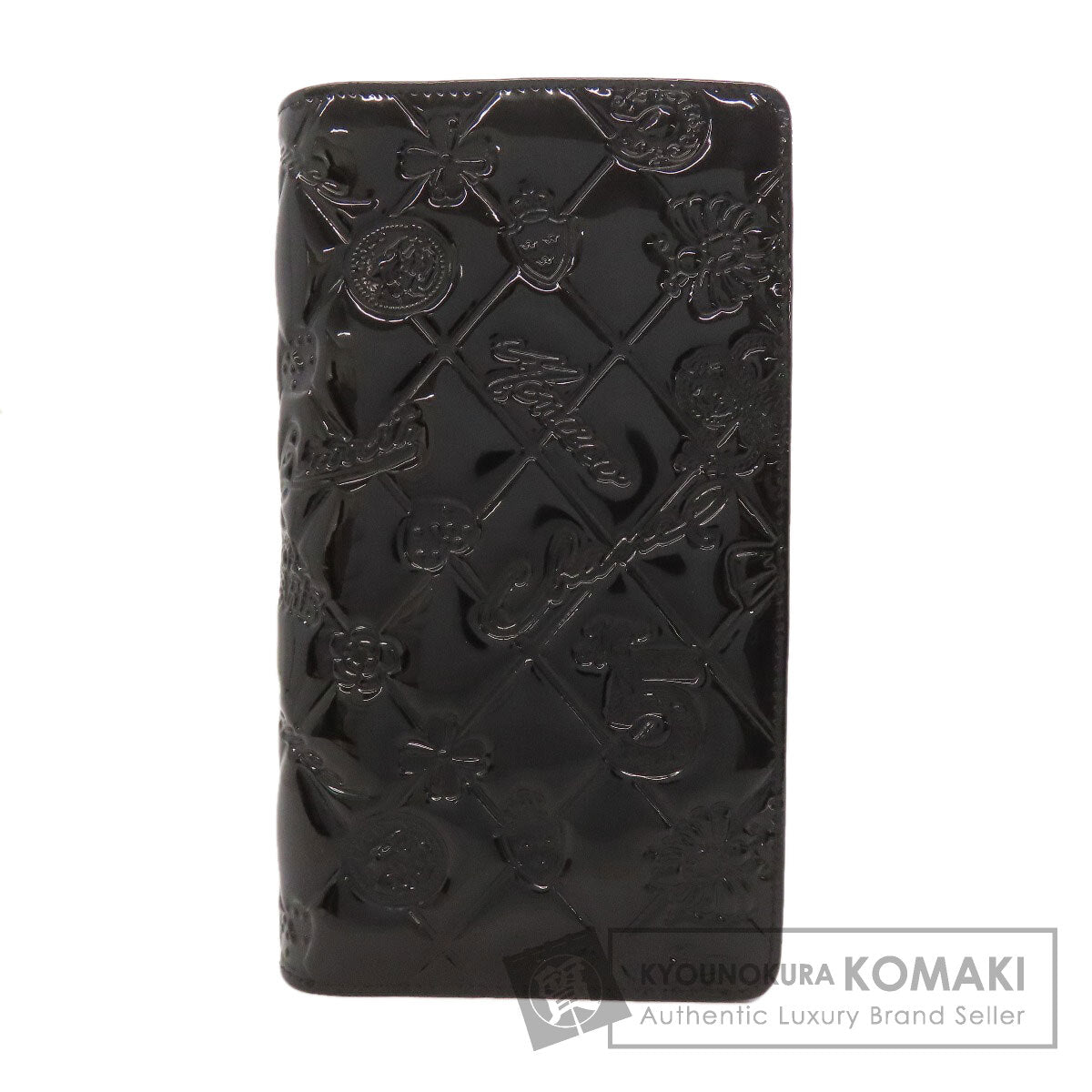 CHANEL Icon SilverHardware Long wallet (with coin pocket) Patent leather Ladies [Used]