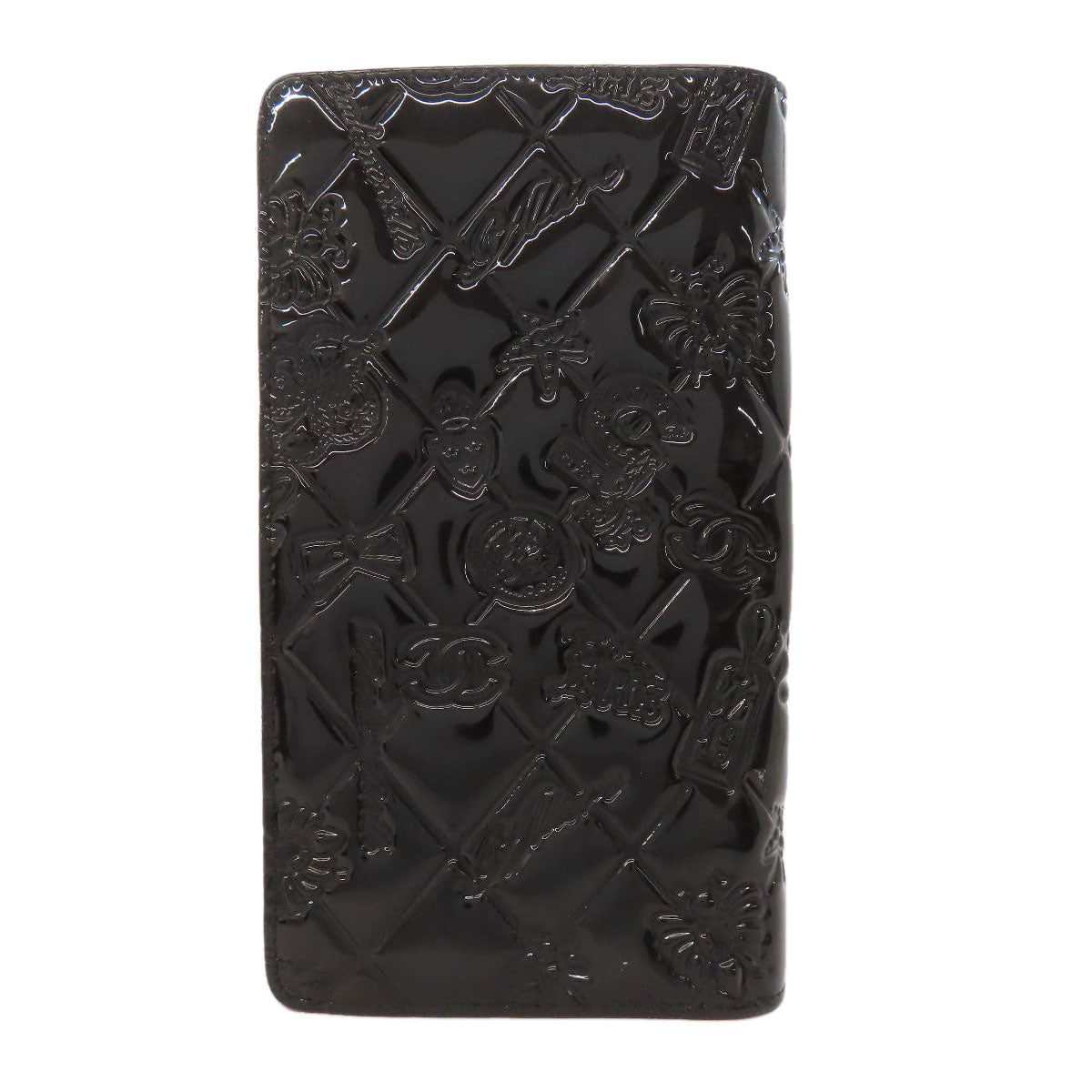 CHANEL Icon SilverHardware Long wallet (with coin pocket) Patent leather Ladies [Used]