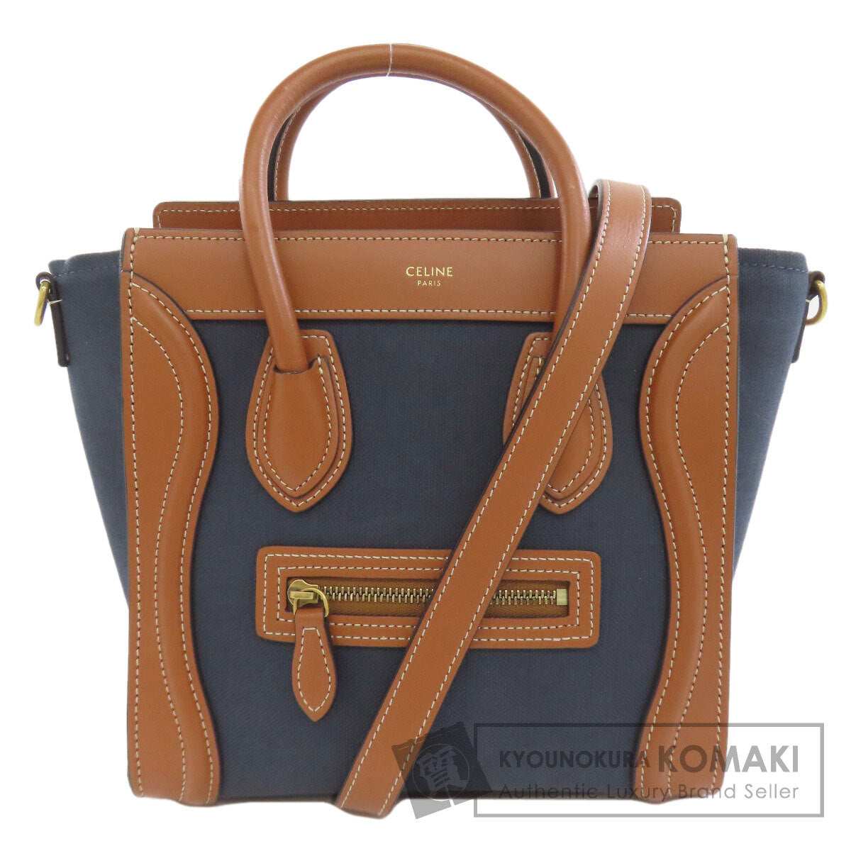 CELINE Luggage nano 2 WAY Handbag Calf CanvasLadies [Used]