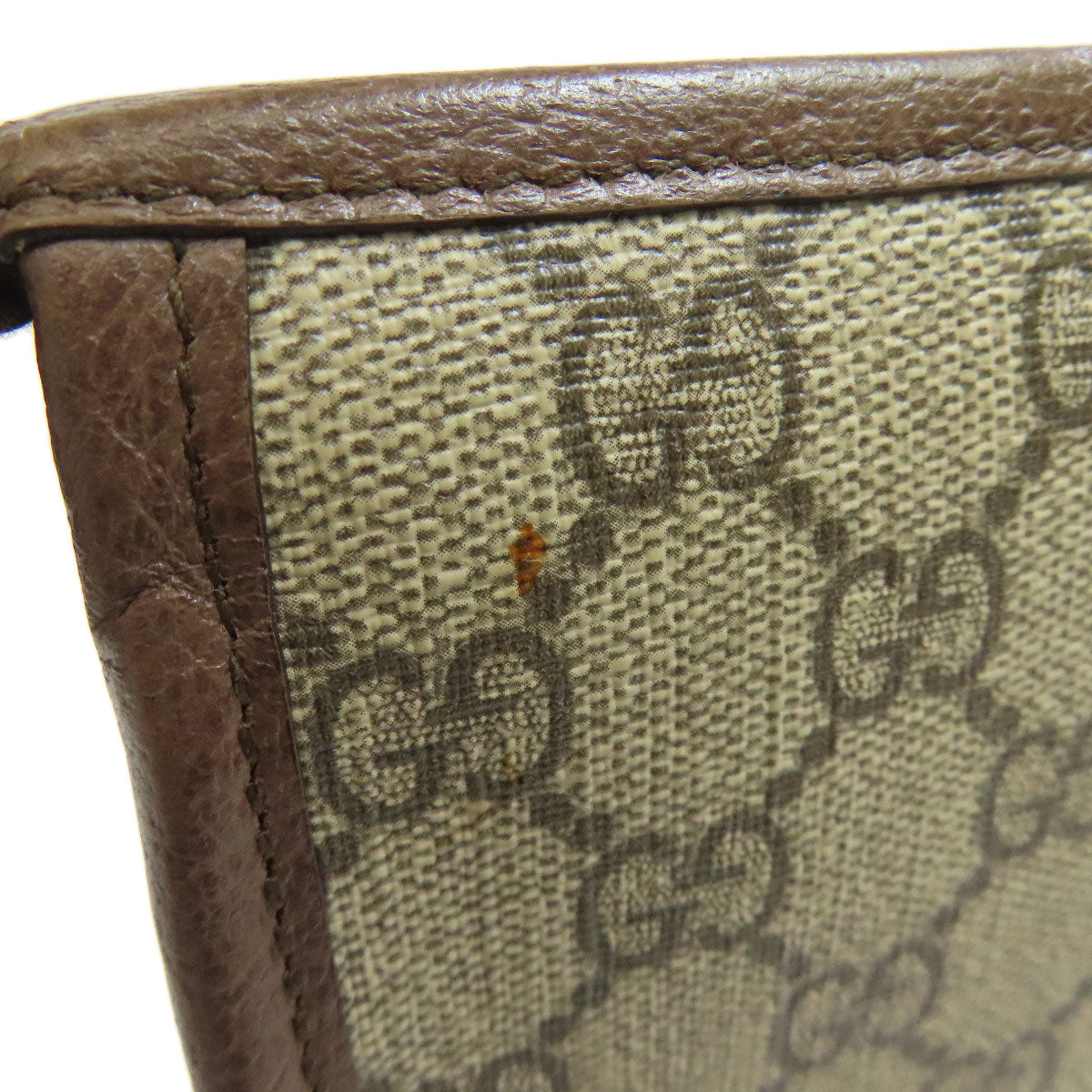 GUCCI 598234 Off-White Medium Pouch in GG Supreme Clutch bag PVC Ladies [Used]