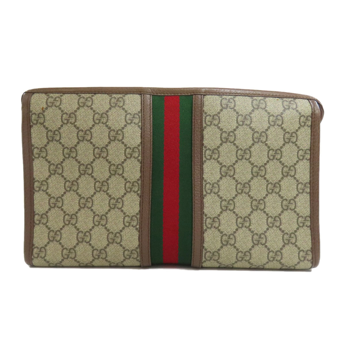 GUCCI 598234 Off-White Medium Pouch in GG Supreme Clutch bag PVC Ladies [Used]