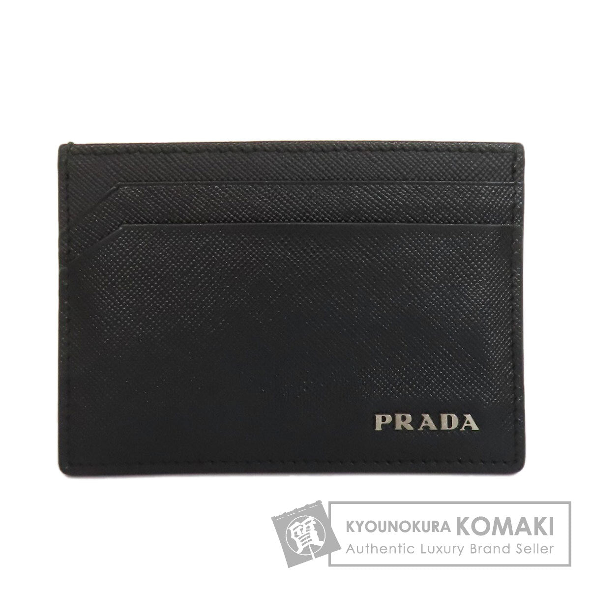 PRADA 2M1149 logo Card Case Safiano Ladies [Used]