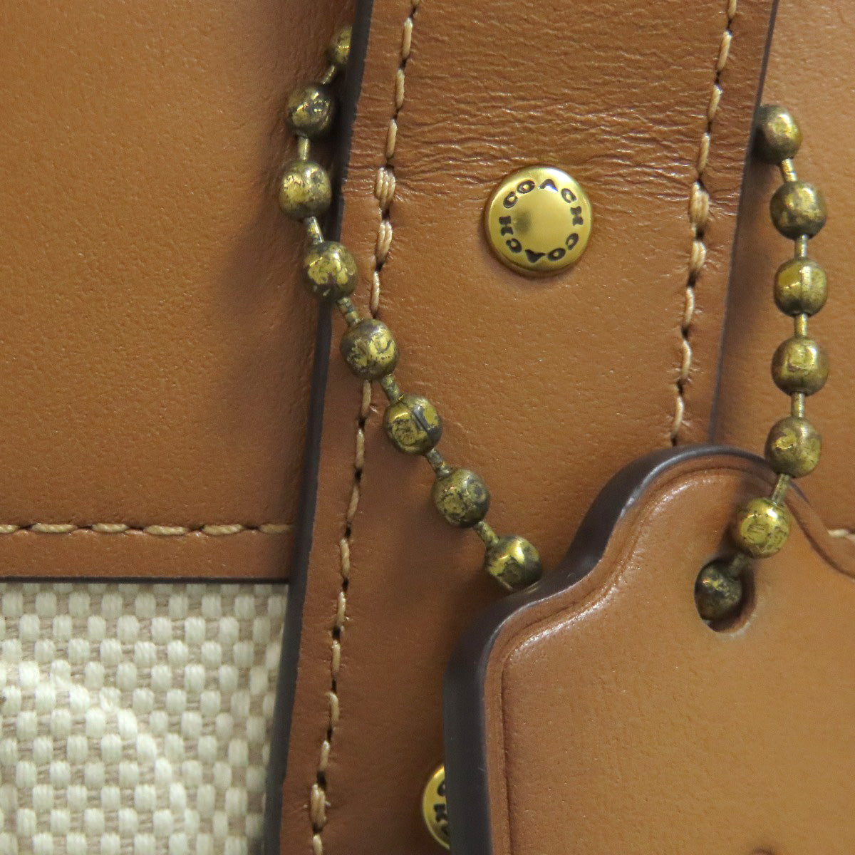 COACH 89165 Field Tote Signature 2WAY Handbag Canvas LeatherLadies [Used]