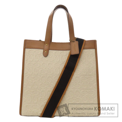COACH 89165 Field Tote Signature 2WAY Handbag Canvas LeatherLadies [Used]