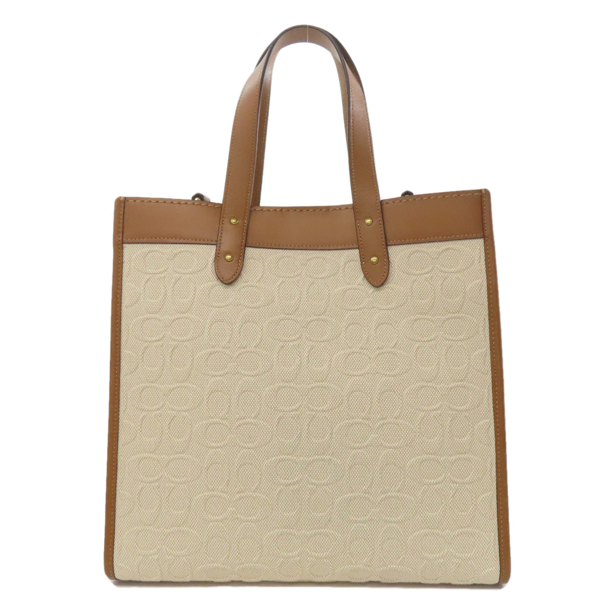 COACH 89165 Field Tote Signature 2WAY Handbag Canvas LeatherLadies [Used]