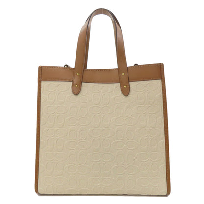 COACH 89165 Field Tote Signature 2WAY Handbag Canvas LeatherLadies [Used]