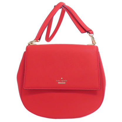 kate spade logo Shoulder Bag Leather Ladies [Used]