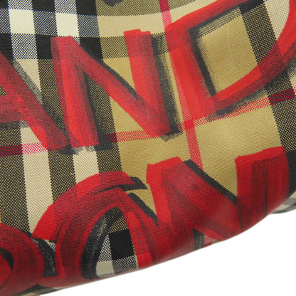 BURBERRY Nova Check Graffiti Print Shoulder Bag Nylon Ladies [Used]