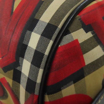 BURBERRY Nova Check Graffiti Print Shoulder Bag Nylon Ladies [Used]