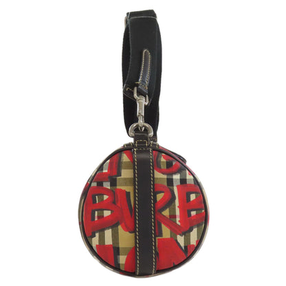 BURBERRY Nova Check Graffiti Print Shoulder Bag Nylon Ladies [Used]