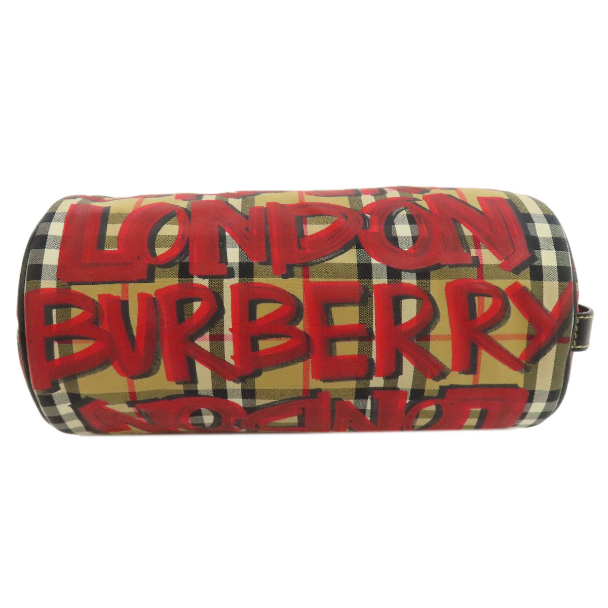 BURBERRY Nova Check Graffiti Print Shoulder Bag Nylon Ladies [Used