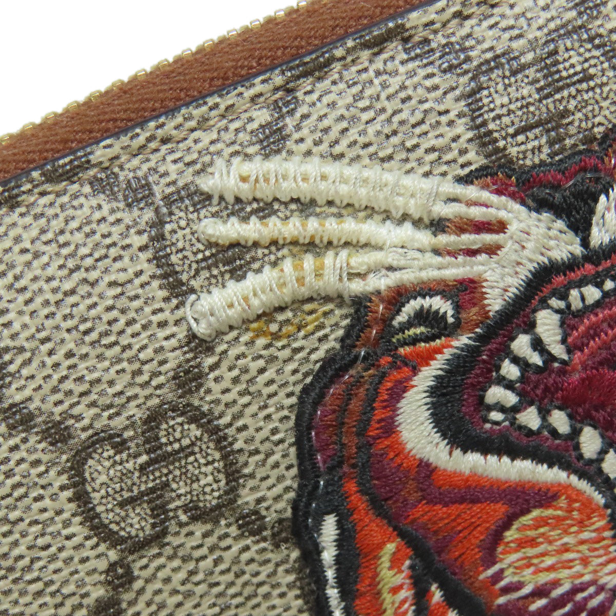 GUCCI 456863 Tiger GG Supreme Long wallet (with coin pocket) PVC Ladies [Used]