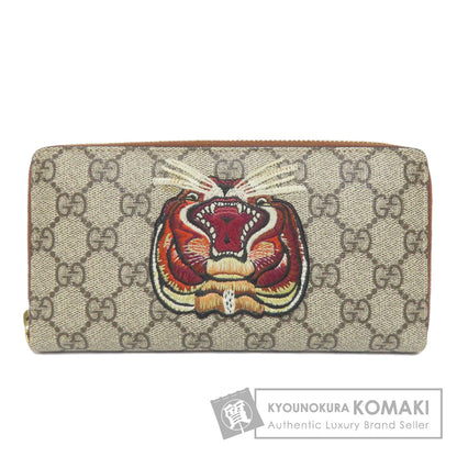 GUCCI 456863 Tiger GG Supreme Long wallet (with coin pocket) PVC Ladies [Used]