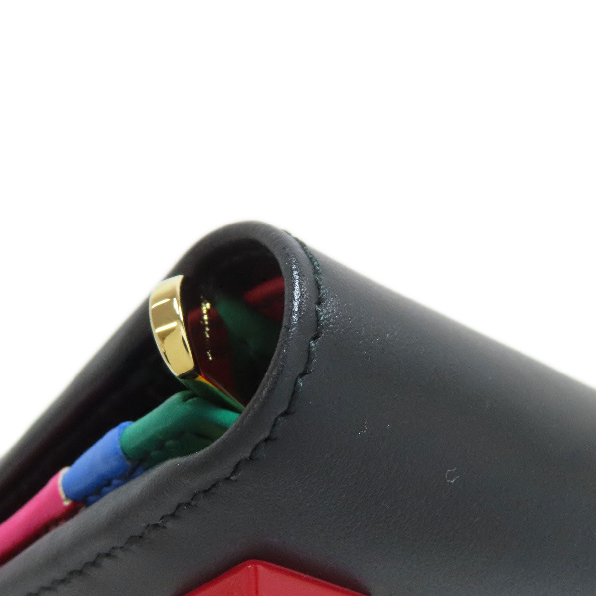 Salvatore Ferragamo Gancini motif studs Bifold Wallet with Coin Pocket Leather Ladies [Used]