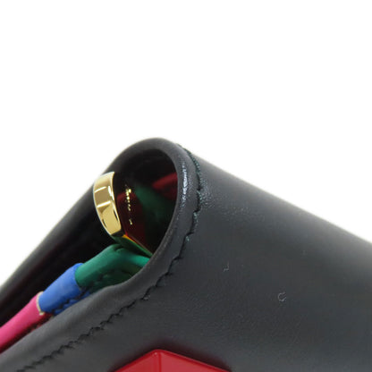 Salvatore Ferragamo Gancini motif studs Bifold Wallet with Coin Pocket Leather Ladies [Used]