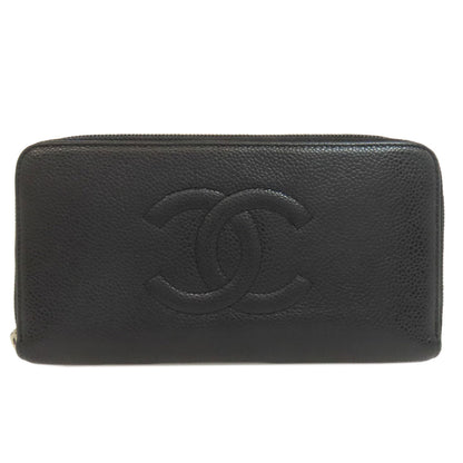 CHANEL COCO Mark Long wallet (with coin pocket) Grained Calfskin Skin Ladies [Used]