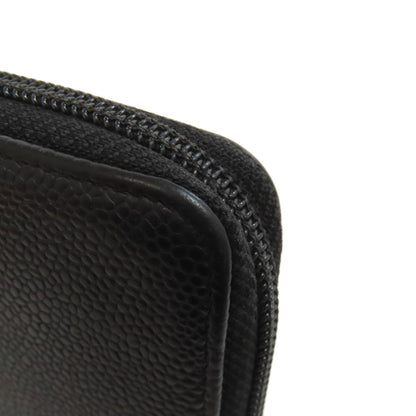 CHANEL COCO Mark Long wallet (with coin pocket) Grained Calfskin Skin Ladies [Used]