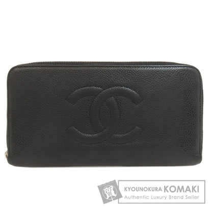 CHANEL COCO Mark Long wallet (with coin pocket) Grained Calfskin Skin Ladies [Used]