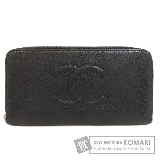 CHANEL COCO Mark Long wallet (with coin pocket) Grained Calfskin Skin Ladies [Used]