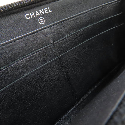 CHANEL COCO Mark Long wallet (with coin pocket) Grained Calfskin Skin Ladies [Used]