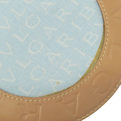 BVLGARI Drum Bag Logomania Handbag Canvas LeatherLadies [Used]