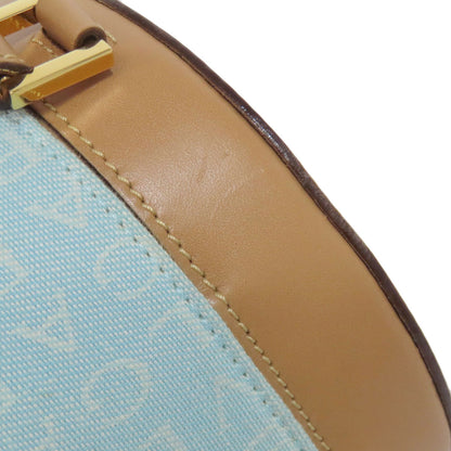 BVLGARI Drum Bag Logomania Handbag Canvas LeatherLadies [Used]