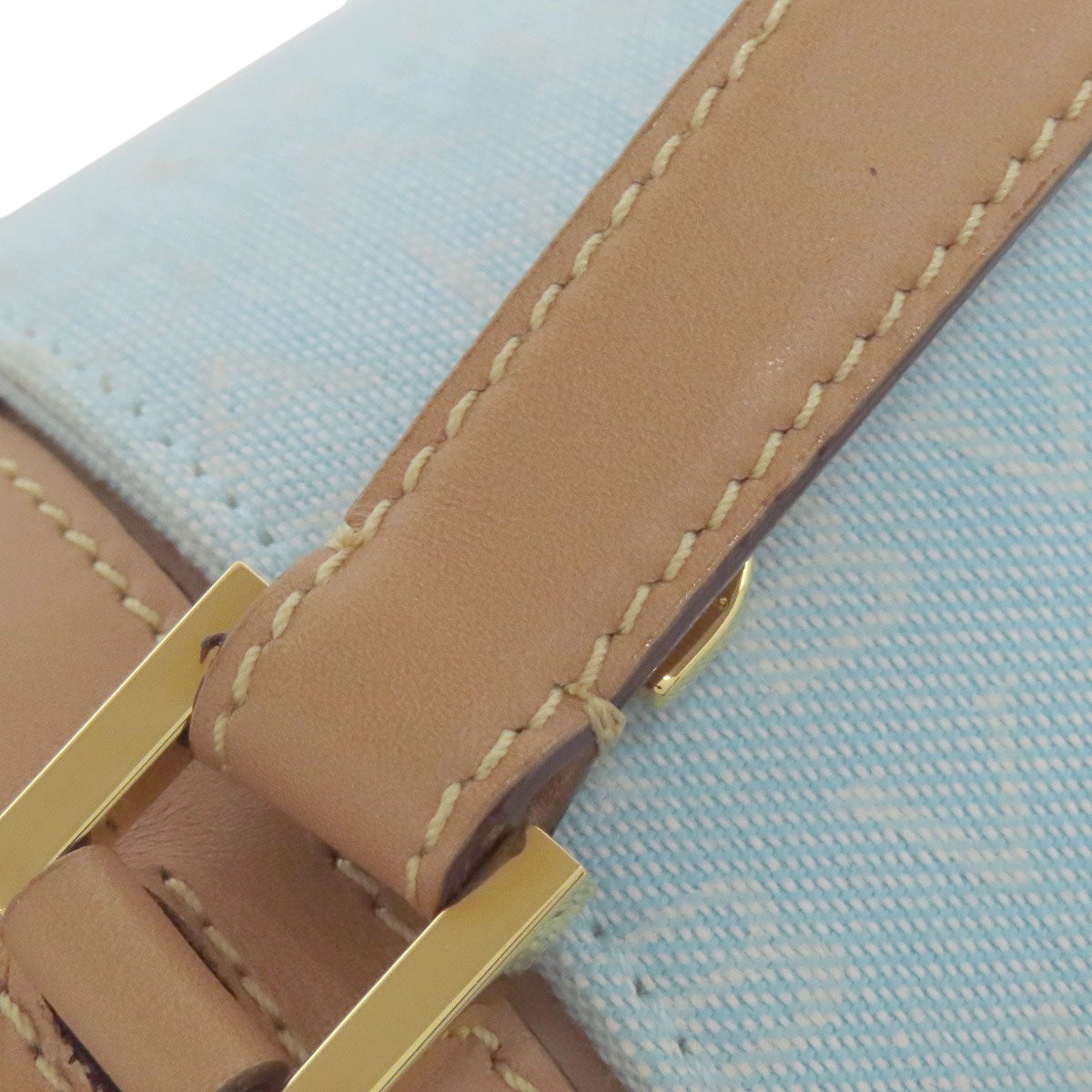 BVLGARI Drum Bag Logomania Handbag Canvas LeatherLadies [Used]