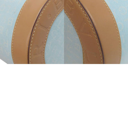 BVLGARI Drum Bag Logomania Handbag Canvas LeatherLadies [Used]