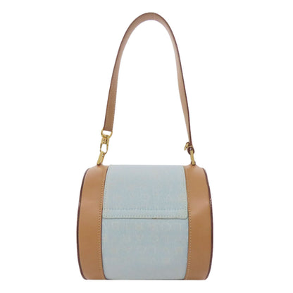 BVLGARI Drum Bag Logomania Handbag Canvas LeatherLadies [Used]