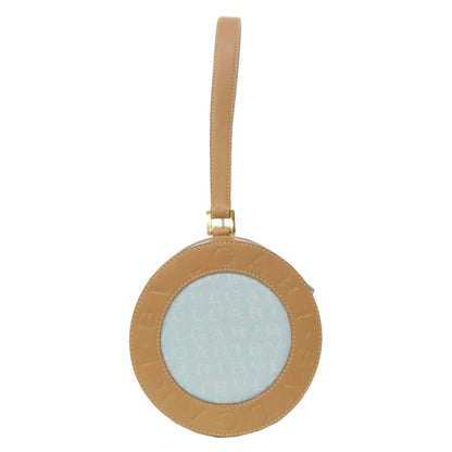 BVLGARI Drum Bag Logomania Handbag Canvas LeatherLadies [Used]